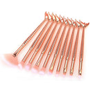 Kit 10 Pincéis de Maquiagem Sereia